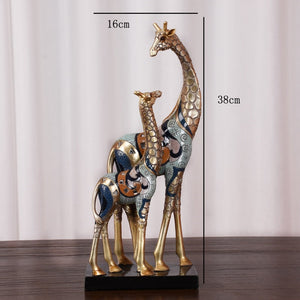 Resin LUCKY Deer Elk Figurine Statue Home Living Room Decor Crafts Sculpture Creative Gifts Modern Desktop Ornament acacuss