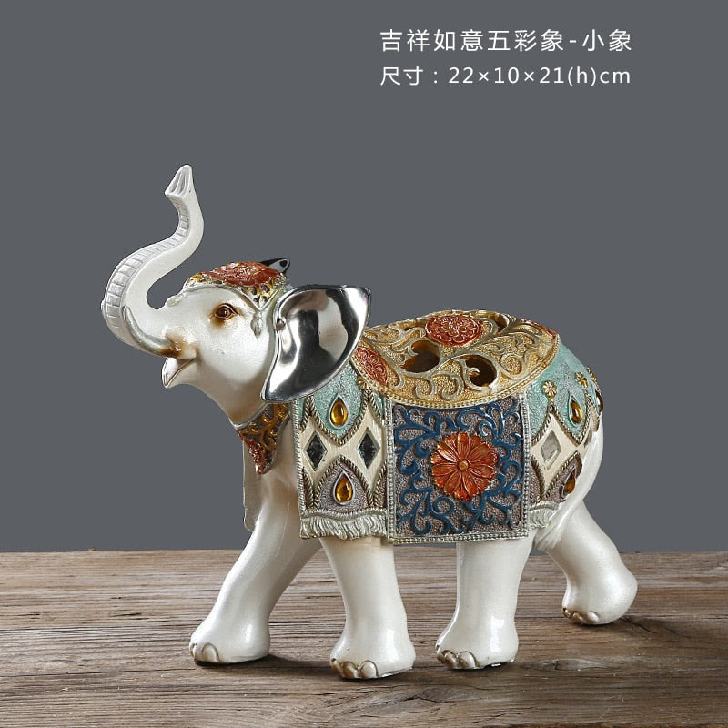 Resin LUCKY Deer Elk Figurine Statue Home Living Room Decor Crafts Sculpture Creative Gifts Modern Desktop Ornament acacuss