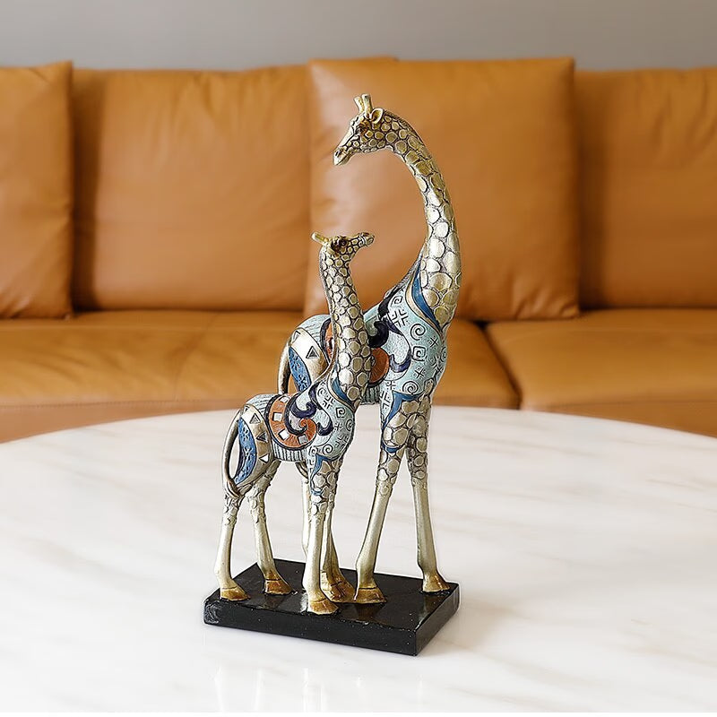 Resin LUCKY Deer Elk Figurine Statue Home Living Room Decor Crafts Sculpture Creative Gifts Modern Desktop Ornament acacuss