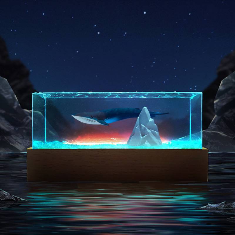 Resin Ocean Blue Whale Epoxy Decoration Diver Desktop Handicraft Creative Birthday Gift acacuss