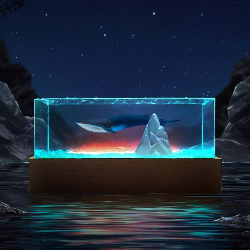 Resin Ocean Blue Whale Epoxy Decoration Diver Desktop Handicraft Creative Birthday Gift acacuss
