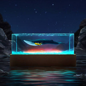 Resin Ocean Blue Whale Epoxy Decoration Diver Desktop Handicraft Creative Birthday Gift acacuss