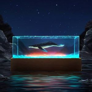 Resin Ocean Blue Whale Epoxy Decoration Diver Desktop Handicraft Creative Birthday Gift acacuss