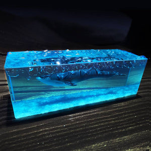Resin Ocean Blue Whale Epoxy Decoration Diver Desktop Handicraft Creative Birthday Gift acacuss