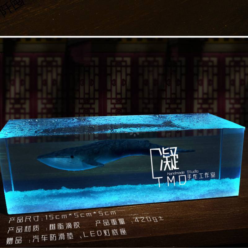 Resin Ocean Blue Whale Epoxy Decoration Diver Desktop Handicraft Creative Birthday Gift acacuss