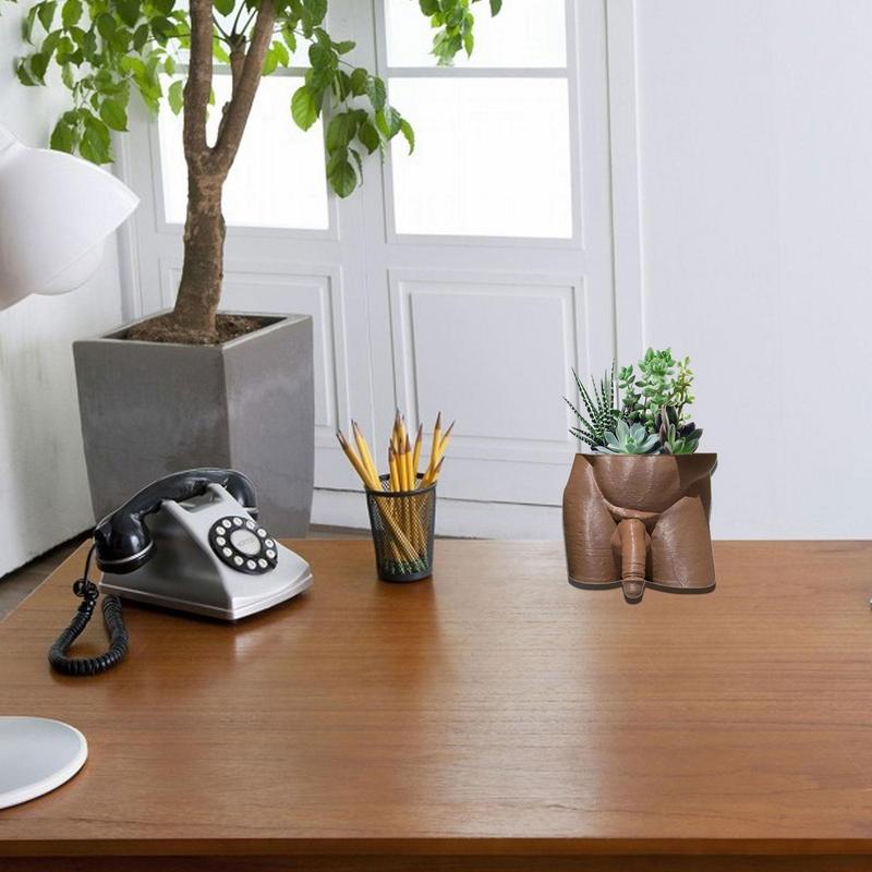 Resin Plant Pot Decor Sexy Men Naked Butt Flower Growing Pot Desktop Ornament Home Decorations for Succulents Ferns Planter Pot acacuss