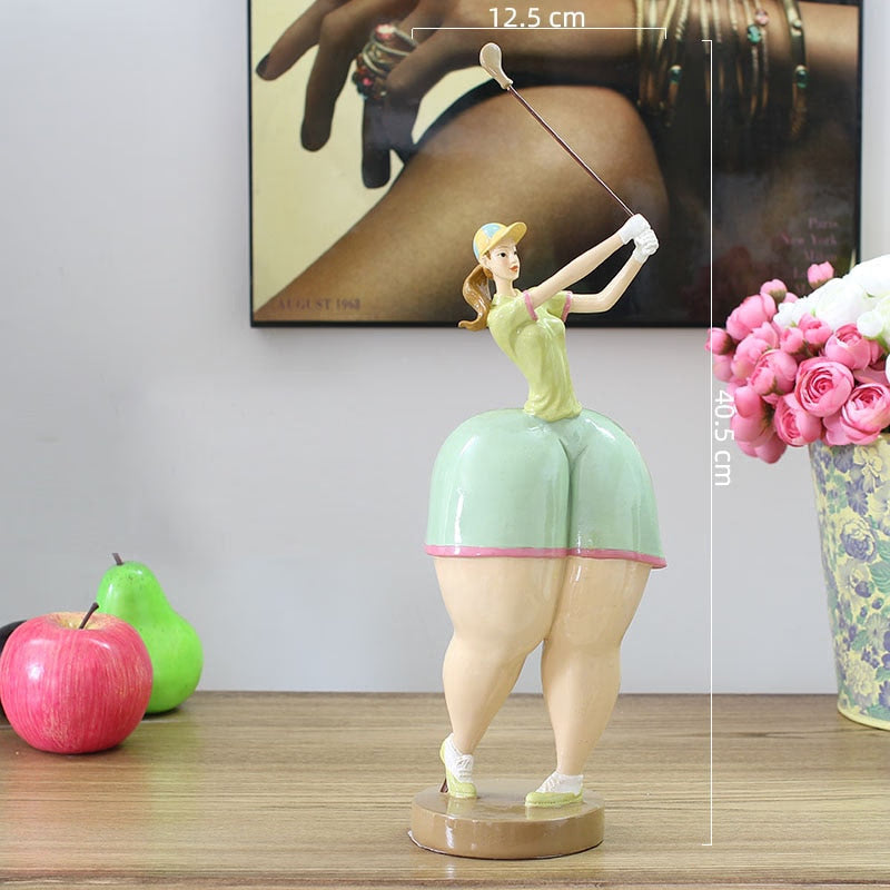 Resin Portrait Figurines Chubby Beauty Ornaments Art Statue Desk Decoration Figure Sculpture Home Decoration Accessories Modern acacuss
