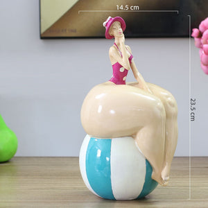 Resin Portrait Figurines Chubby Beauty Ornaments Art Statue Desk Decoration Figure Sculpture Home Decoration Accessories Modern acacuss