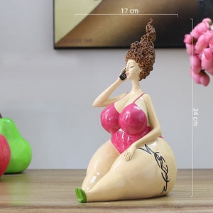 Resin Portrait Figurines Chubby Beauty Ornaments Art Statue Desk Decoration Figure Sculpture Home Decoration Accessories Modern acacuss