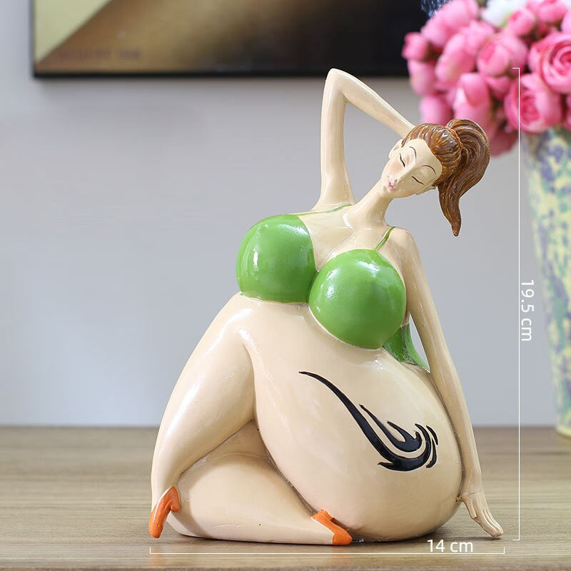Resin Portrait Figurines Chubby Beauty Ornaments Art Statue Desk Decoration Figure Sculpture Home Decoration Accessories Modern acacuss