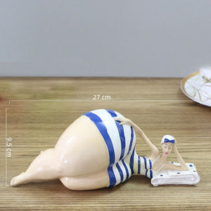 Resin Portrait Figurines Chubby Beauty Ornaments Art Statue Desk Decoration Figure Sculpture Home Decoration Accessories Modern acacuss