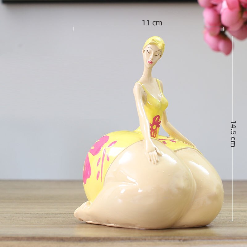 Resin Portrait Figurines Chubby Beauty Ornaments Art Statue Desk Decoration Figure Sculpture Home Decoration Accessories Modern acacuss