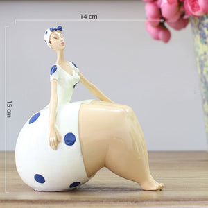 Resin Portrait Figurines Chubby Beauty Ornaments Art Statue Desk Decoration Figure Sculpture Home Decoration Accessories Modern acacuss