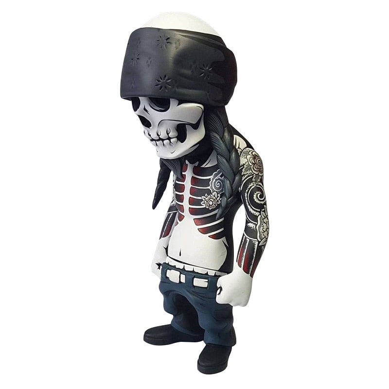 Resin Sculpture Figurine Rock Skull Doll Halloween Ornaments Home Desktop Decoration Statue Room Decoration Accessories acacuss