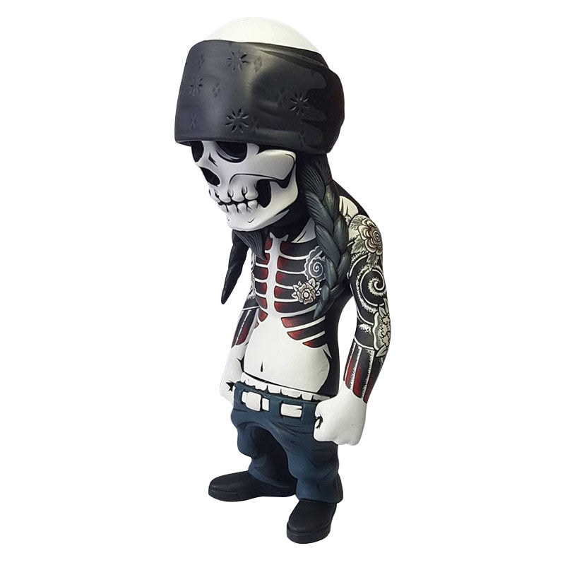 Resin Sculpture Figurine Rock Skull Doll Halloween Ornaments Home Desktop Decoration Statue Room Decoration Accessories acacuss