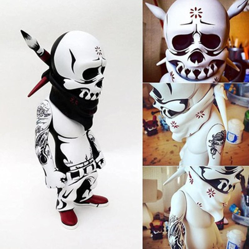 Resin Sculpture Figurine Rock Skull Doll Halloween Ornaments Home Desktop Decoration Statue Room Decoration Accessories acacuss