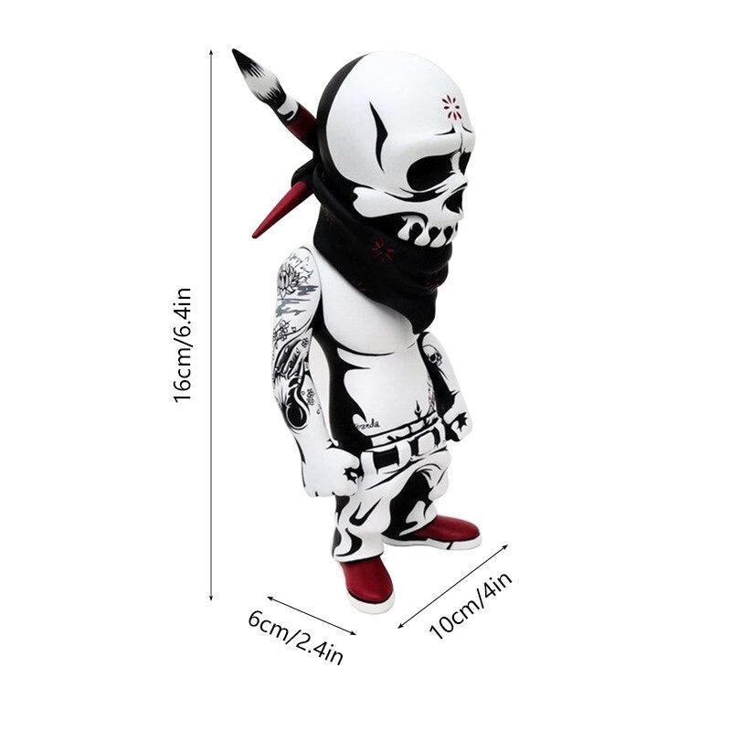 Resin Sculpture Figurine Rock Skull Doll Halloween Ornaments Home Desktop Decoration Statue Room Decoration Accessories acacuss