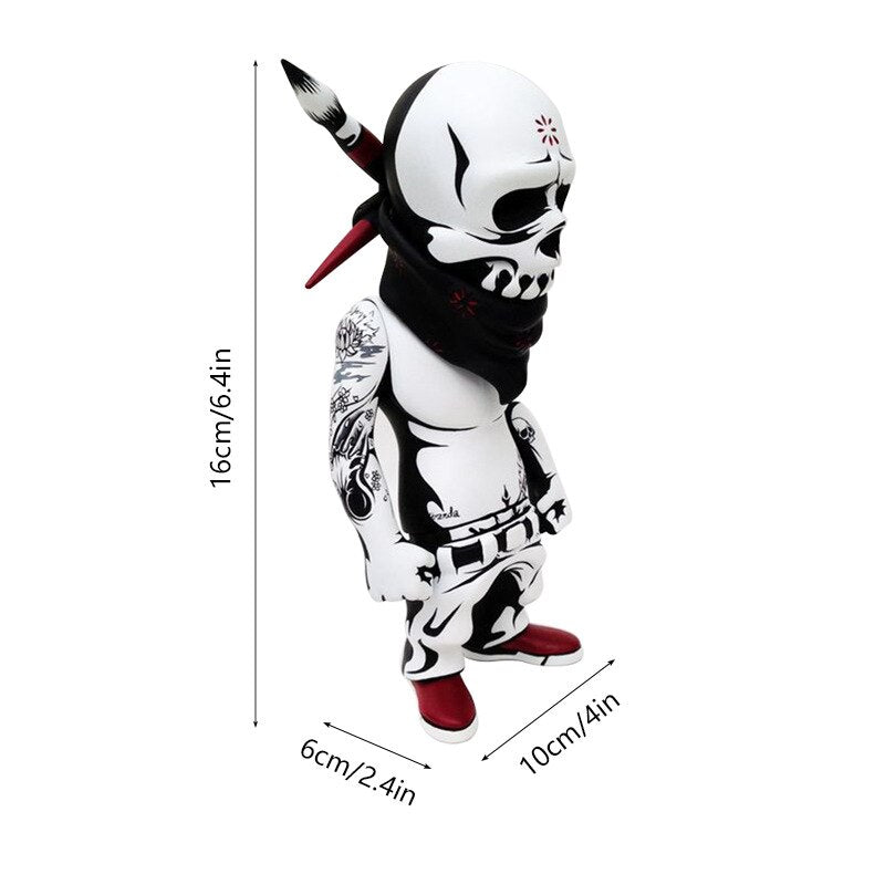 Resin Sculpture Figurine Rock Skull Doll Halloween Ornaments Home Desktop Decoration Statue Room Decoration Accessories acacuss