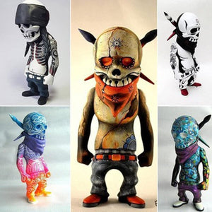 Resin Sculpture Figurine Rock Skull Doll Halloween Ornaments Home Desktop Decoration Statue Room Decoration Accessories acacuss