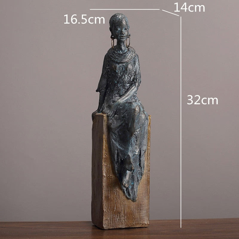 Resin Simulation Character Ornament African Style Earrings Abstract Figure Sculpture Decorative Figurines Home Decoration acacuss