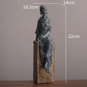 Resin Simulation Character Ornament African Style Earrings Abstract Figure Sculpture Decorative Figurines Home Decoration acacuss
