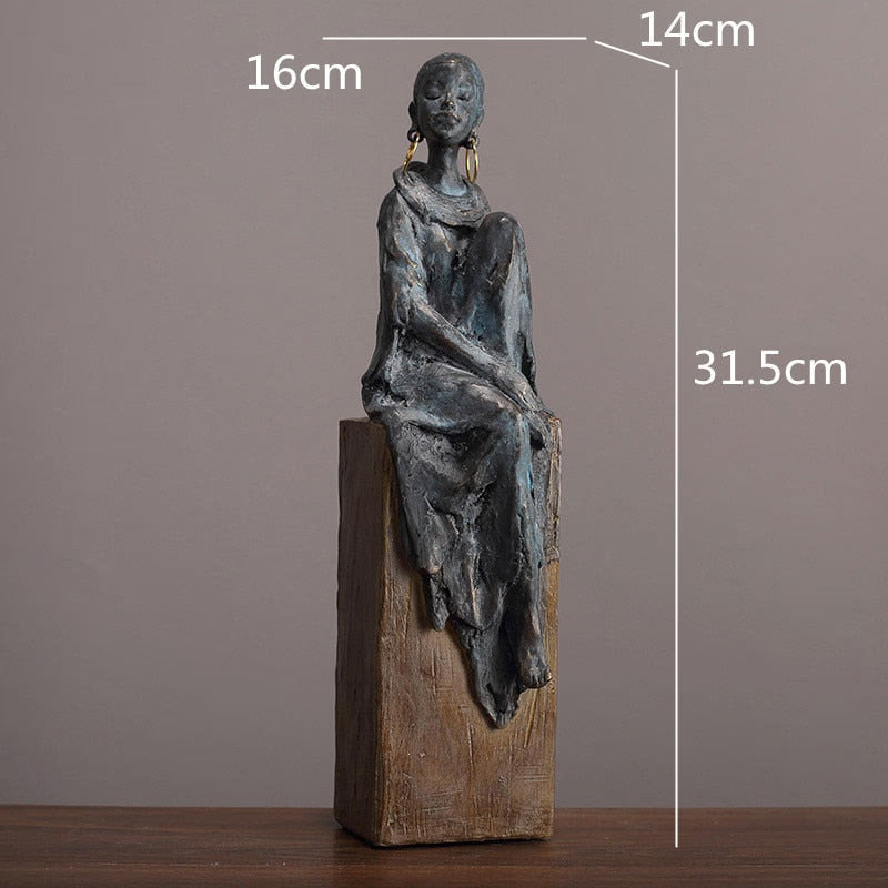 Resin Simulation Character Ornament African Style Earrings Abstract Figure Sculpture Decorative Figurines Home Decoration acacuss