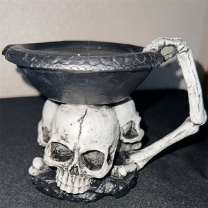 Resin Skull Candlesticks Skull Ornaments Resin Holder Candle Halloween Resin Skull Candle Holder Halloween Dining Table Decor acacuss