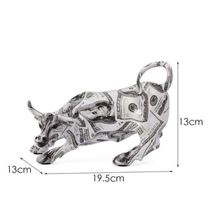 Resin Statue Animal Bitcoin Bull Nordic Abstract Ornaments For Figurines For Interior Sculpture Room Home Decor acacuss