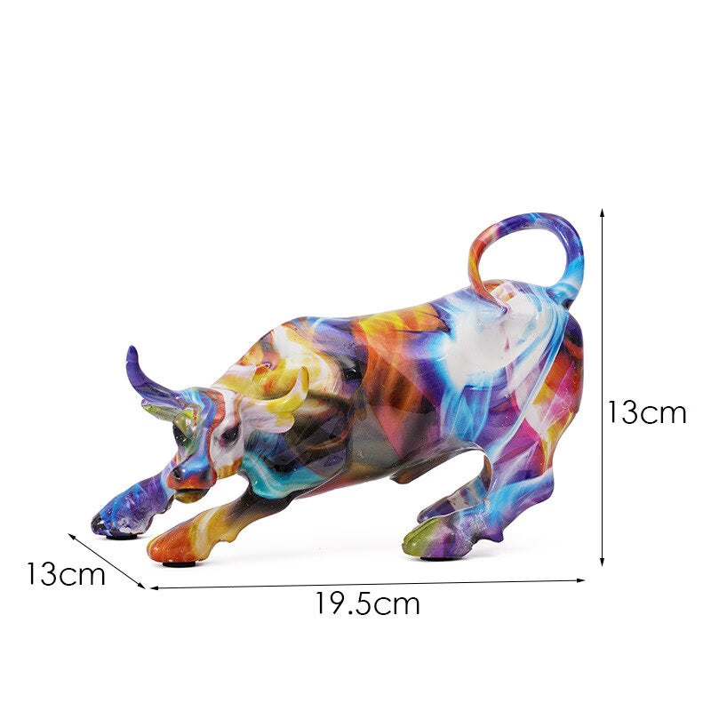 Resin Statue Animal Bitcoin Bull Nordic Abstract Ornaments For Figurines For Interior Sculpture Room Home Decor acacuss