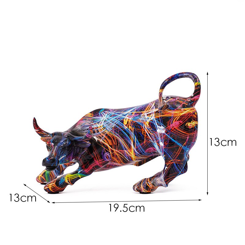 Resin Statue Animal Bitcoin Bull Nordic Abstract Ornaments For Figurines For Interior Sculpture Room Home Decor acacuss