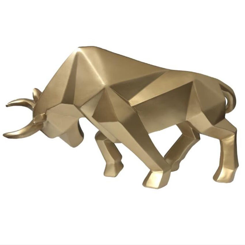 Resin Statue Bull Red Sculpture Home Decor Animal Figurine Nordic Home Decoration Tabletop Statues Bulls Figurines Cabinet acacuss