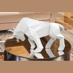 Resin Statue Bull Red Sculpture Home Decor Animal Figurine Nordic Home Decoration Tabletop Statues Bulls Figurines Cabinet acacuss