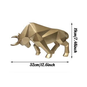 Resin Statue Bull Red Sculpture Home Decor Animal Figurine Nordic Home Decoration Tabletop Statues Bulls Figurines Cabinet acacuss