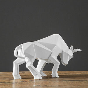 Resin Statue Bull Red Sculpture Home Decor Animal Figurine Nordic Home Decoration Tabletop Statues Bulls Figurines Cabinet acacuss