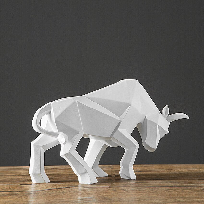 Resin Statue Bull Red Sculpture Home Decor Animal Figurine Nordic Home Decoration Tabletop Statues Bulls Figurines Cabinet acacuss