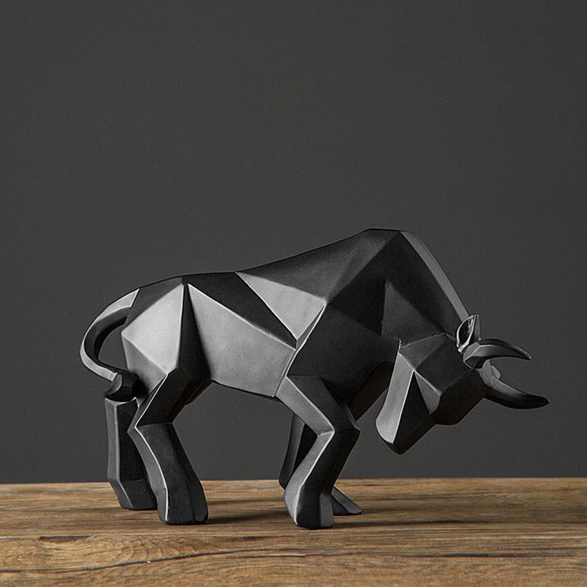 Resin Statue Bull Red Sculpture Home Decor Animal Figurine Nordic Home Decoration Tabletop Statues Bulls Figurines Cabinet acacuss