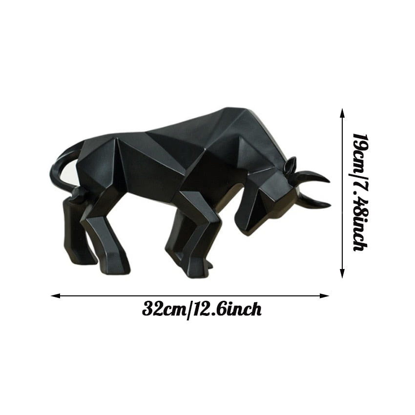 Resin Statue Bull Red Sculpture Home Decor Animal Figurine Nordic Home Decoration Tabletop Statues Bulls Figurines Cabinet acacuss