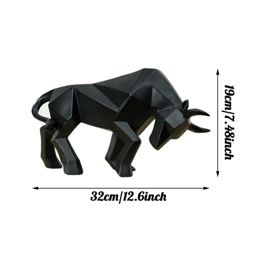 Resin Statue Bull Red Sculpture Home Decor Animal Figurine Nordic Home Decoration Tabletop Statues Bulls Figurines Cabinet acacuss
