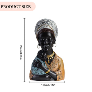 Resin Tribal Female Statue Ornaments Vintage African Women Figurine Collectible Art Handicrafts Home Decor for TV Cabinet acacuss