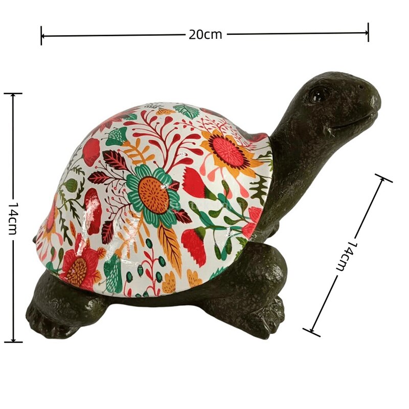 Resin Turtle Ornament Colorful Water Transfer Turtle Statue Ornament Home Decoration Living Room Office Graffiti Ornament Gifts acacuss