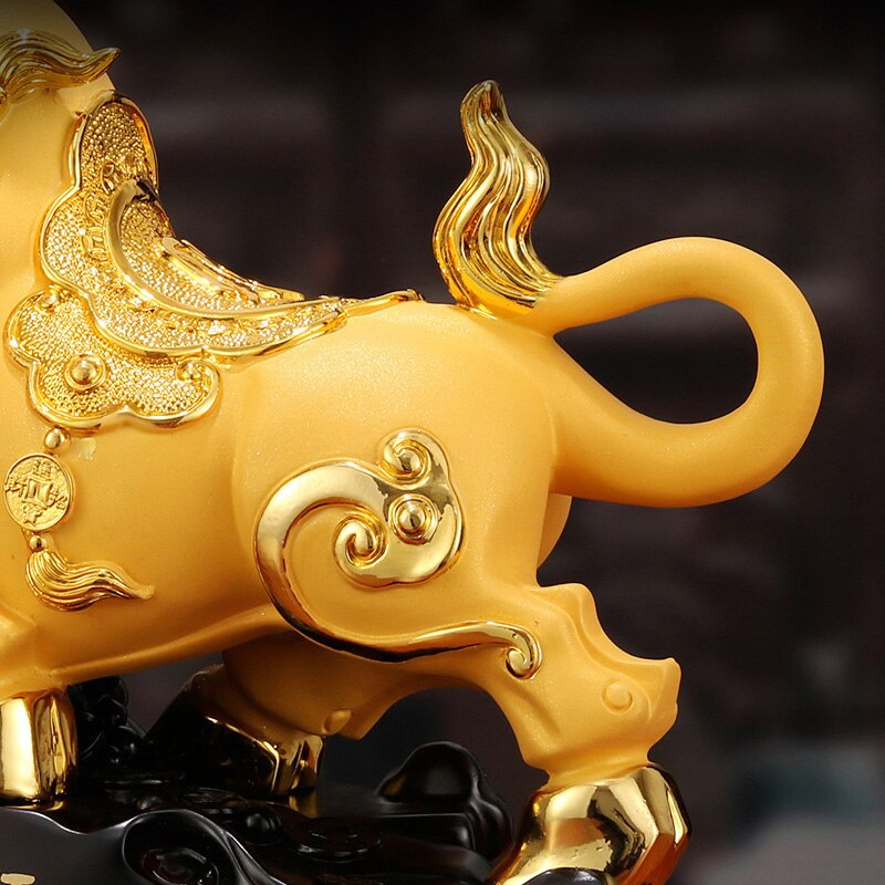 Resin Wall Street Bull Statue，modern art sculpture，European-style home auspicious animal decoration accessories，Best Gift acacuss