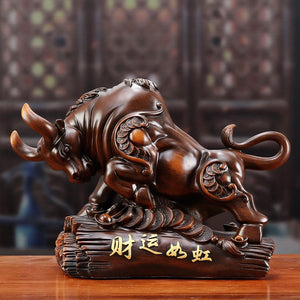 Resin Wall Street Bull Statue，modern art sculpture，European-style home auspicious animal decoration accessories，Best Gift acacuss