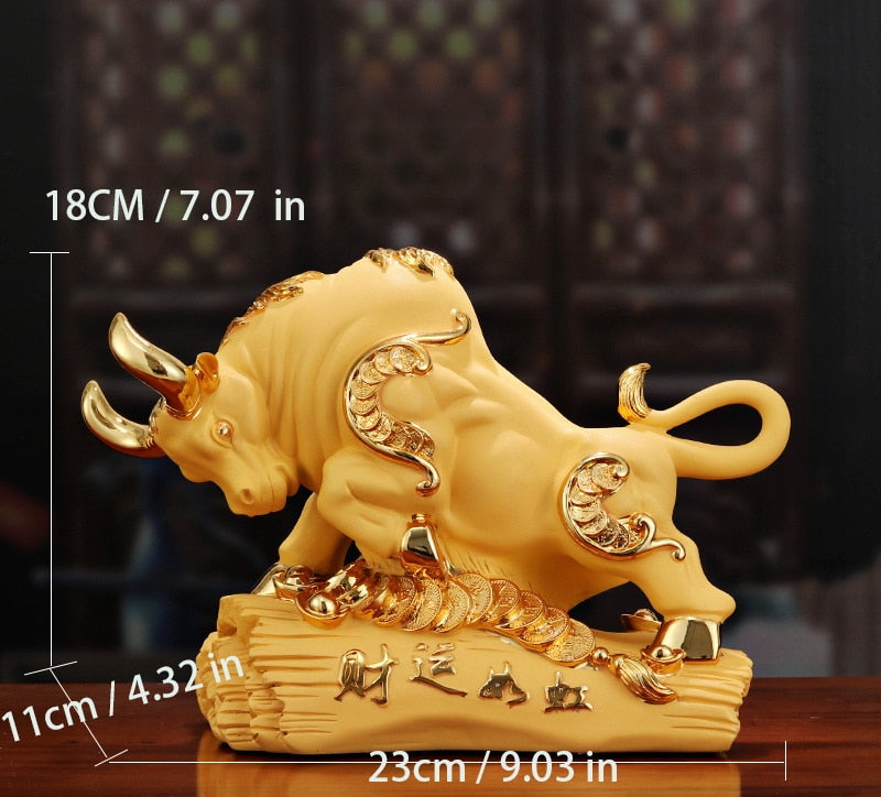 Resin Wall Street Bull Statue，modern art sculpture，European-style home auspicious animal decoration accessories，Best Gift acacuss