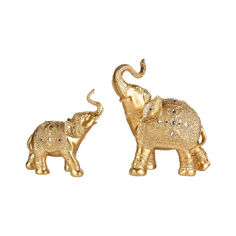 Resin crafts Thailand elephant gold and silver ornament elephant home entrance TV cabinet animal ornaments decoration acacuss