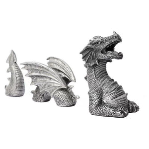Resin decorative decorations black and white three section flying dragon statue garden decorations resin crafts acacuss