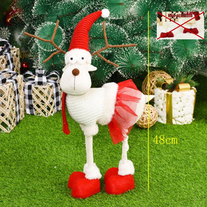 Retractable Xmas Reindeer Doll christmas decoration Navidad Figurine New Year Elk Toys Kid Xmas Gift Christmas tree Ornaments acacuss