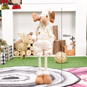 Retractable Xmas Reindeer Doll christmas decoration Navidad Figurine New Year Elk Toys Kid Xmas Gift Christmas tree Ornaments acacuss