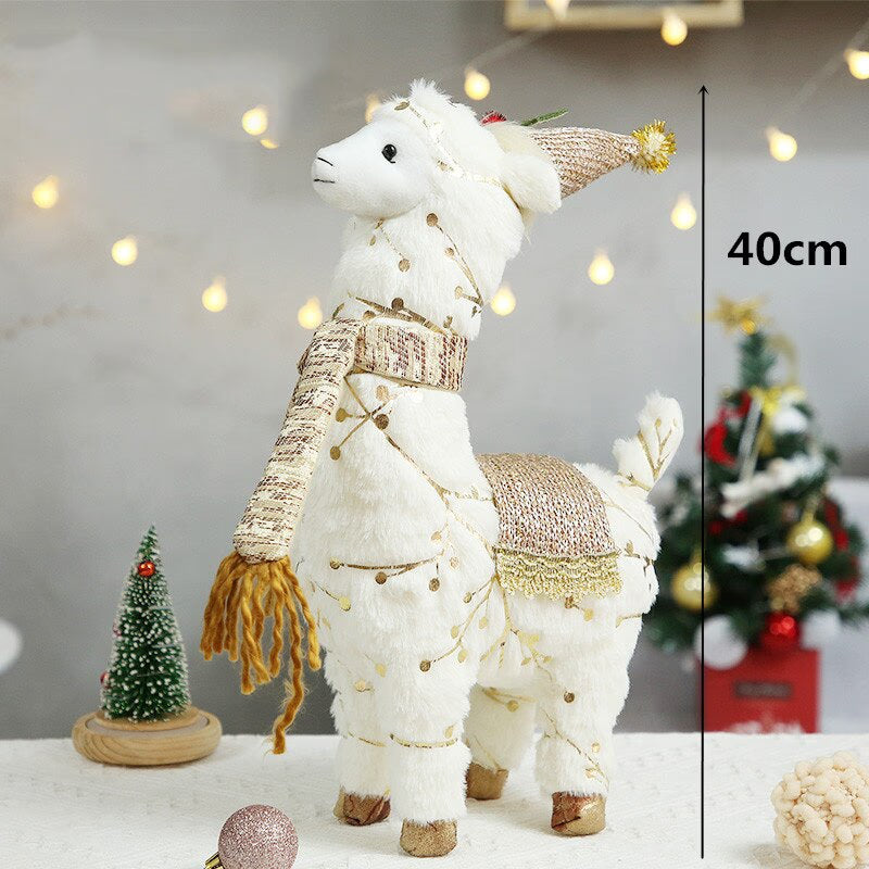 Retractable Xmas Reindeer Doll christmas decoration Navidad Figurine New Year Elk Toys Kid Xmas Gift Christmas tree Ornaments acacuss