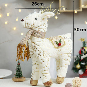 Retractable Xmas Reindeer Doll christmas decoration Navidad Figurine New Year Elk Toys Kid Xmas Gift Christmas tree Ornaments acacuss