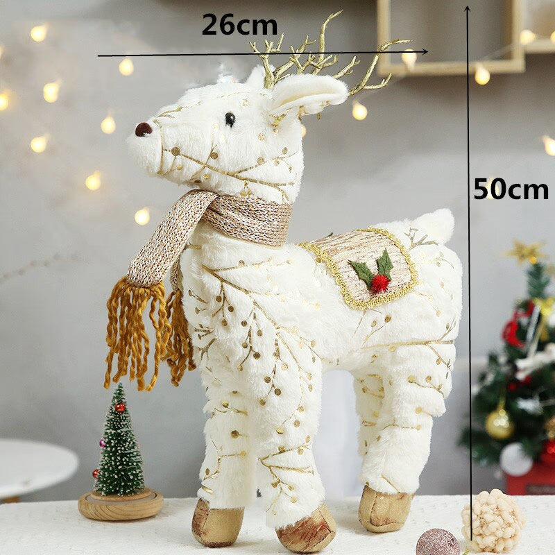 Retractable Xmas Reindeer Doll christmas decoration Navidad Figurine New Year Elk Toys Kid Xmas Gift Christmas tree Ornaments acacuss